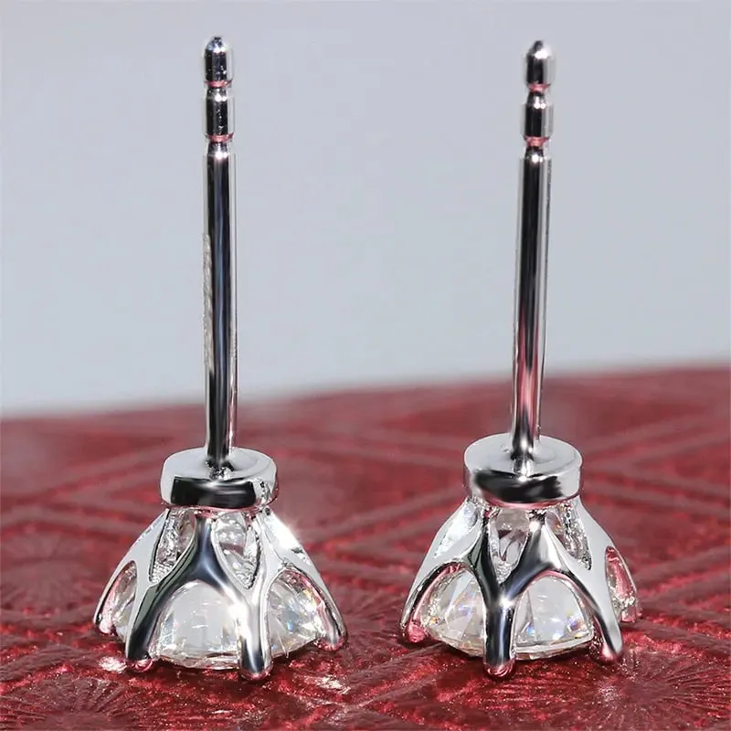 14k White Gold Stud Moissanite Earrings 1ctw