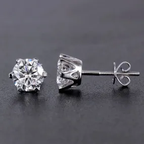 14k White Gold Stud Moissanite Earrings 2ctw