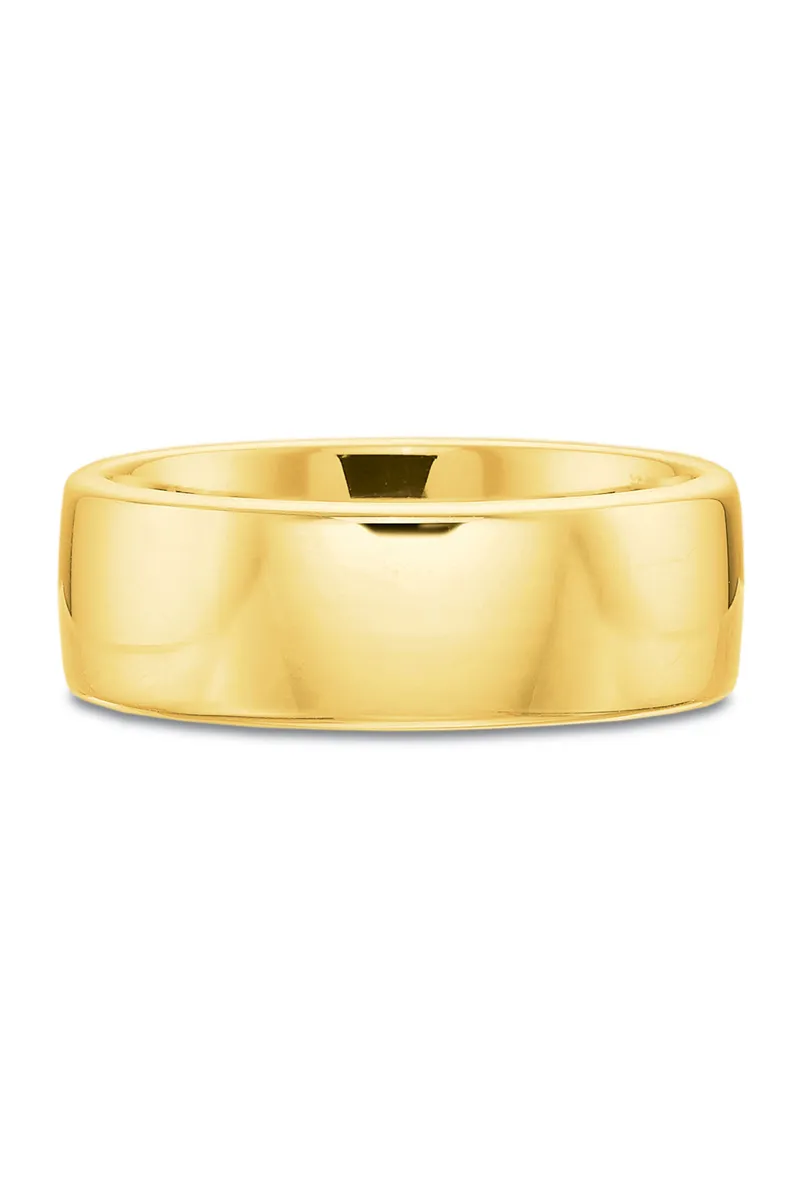 18K Yellow Gold Pipe Cut Comfort Fit Band