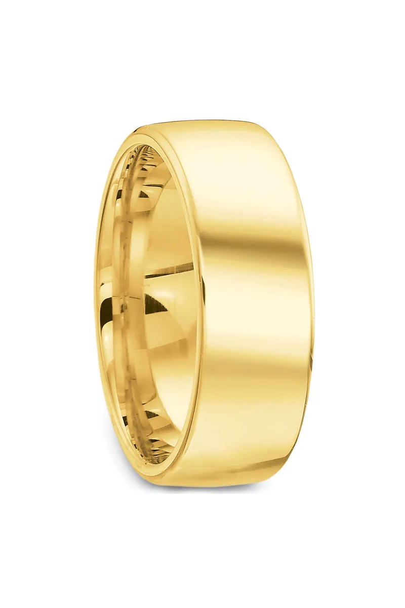 18K Yellow Gold Pipe Cut Comfort Fit Band