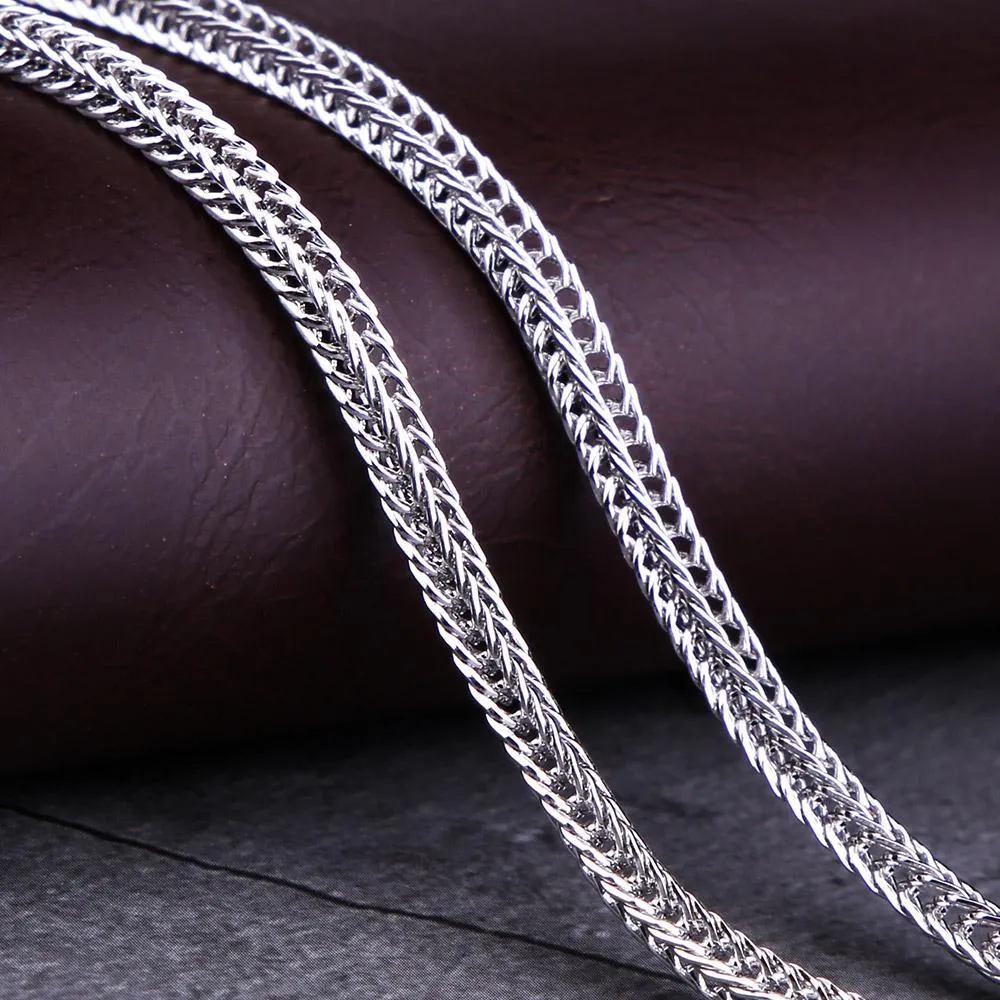 2.5mm Mens Franco Chain Set in White Gold (22 24) KRKC