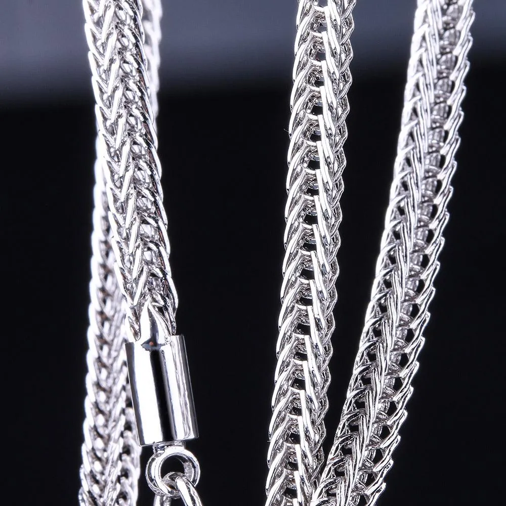 2.5mm Mens Franco Chain Set in White Gold (22 24) KRKC