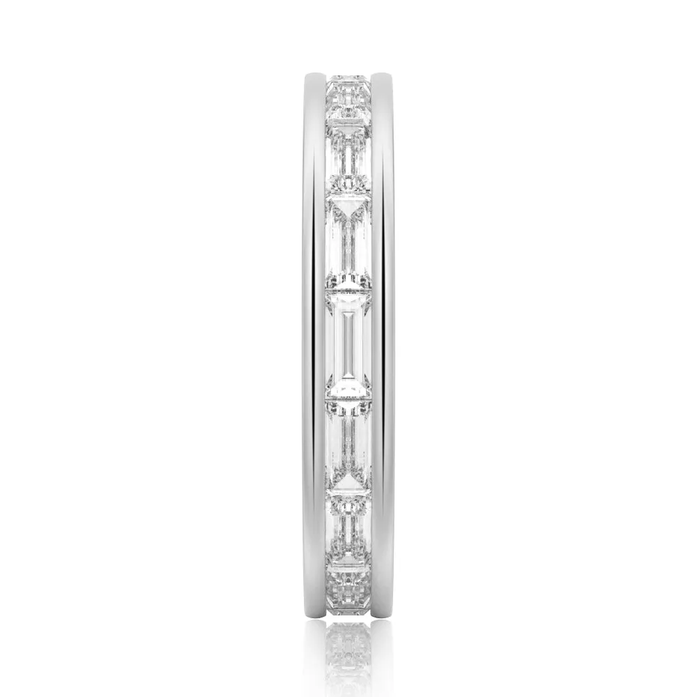 3.21 CT. Channel-Set Baguette-Cut Moissanite Wedding Eternity Band