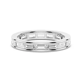 3.21 CT. Channel-Set Baguette-Cut Moissanite Wedding Eternity Band