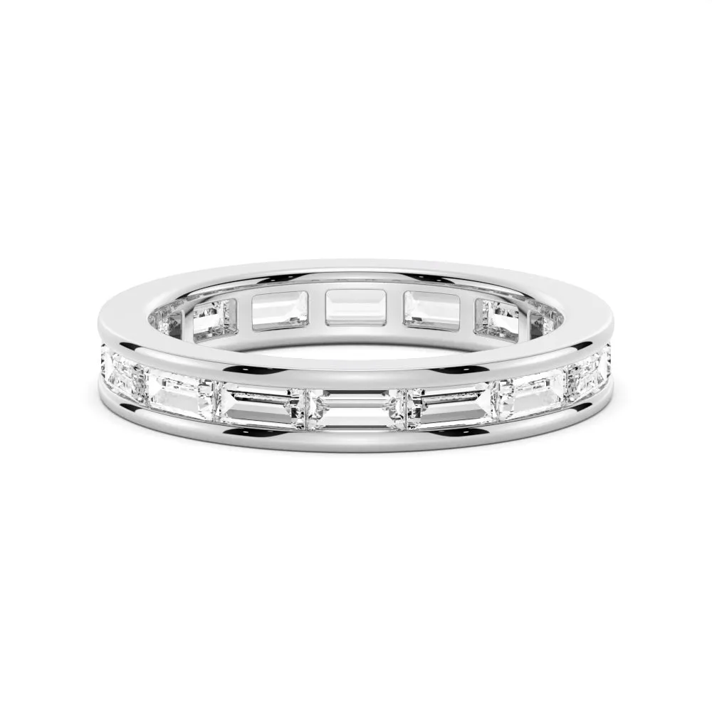 3.21 CT. Channel-Set Baguette-Cut Moissanite Wedding Eternity Band