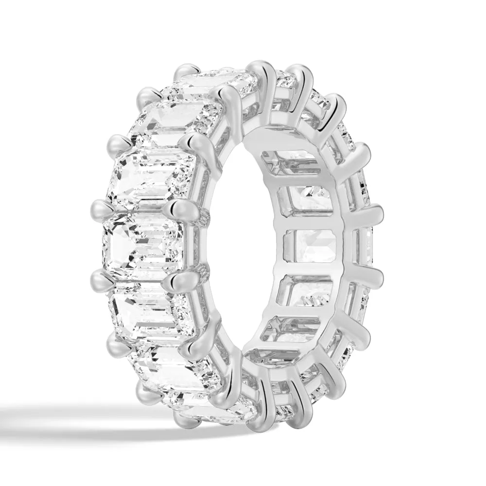 8.9 CT. Prong-Set Emerald-Cut Moissanite Eternity Wedding Band