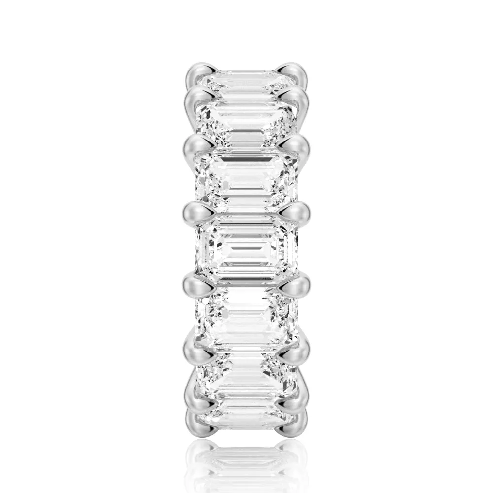 8.9 CT. Prong-Set Emerald-Cut Moissanite Eternity Wedding Band