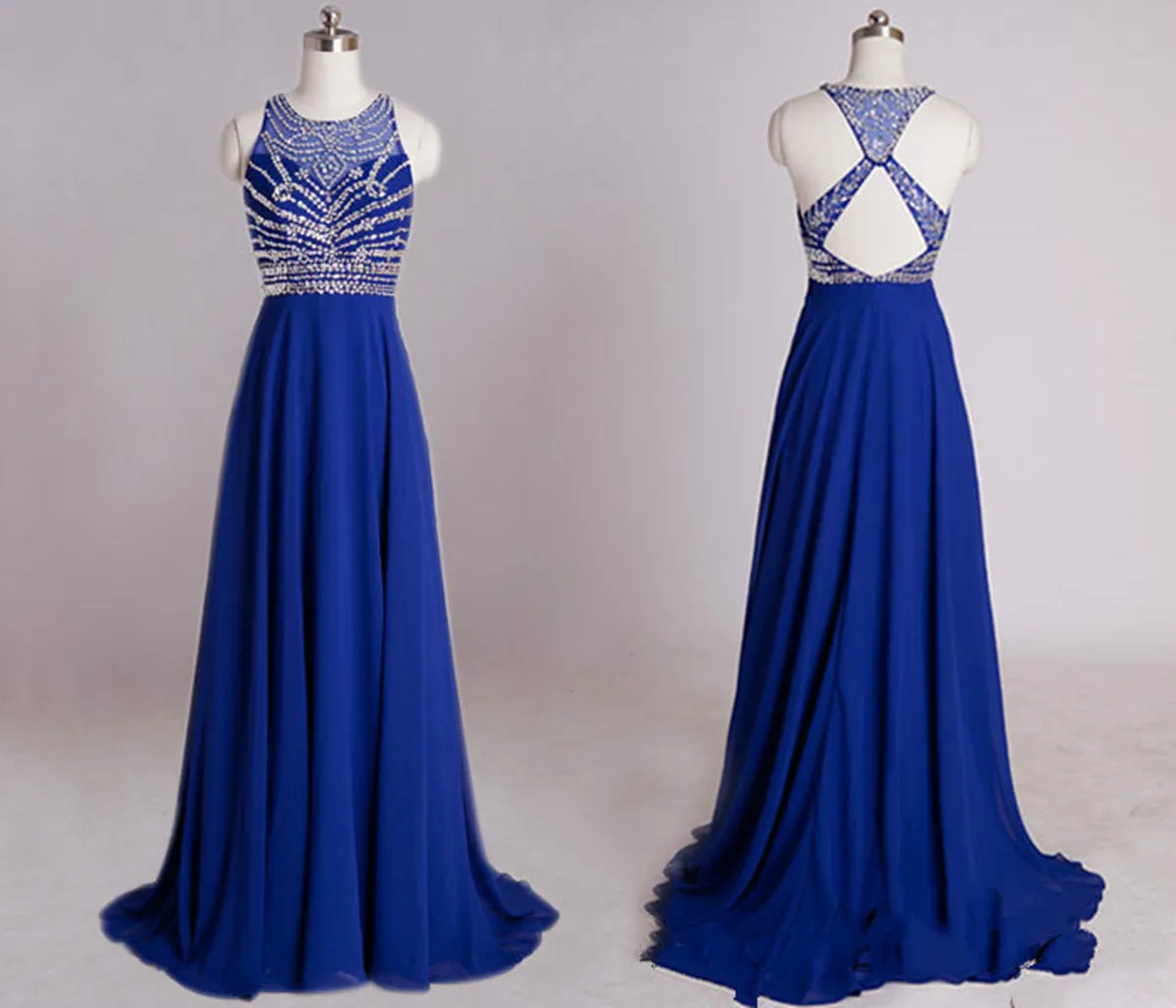 A Line Round Neck Prom Dresses, Long Evening Dresses, Formal Dresses