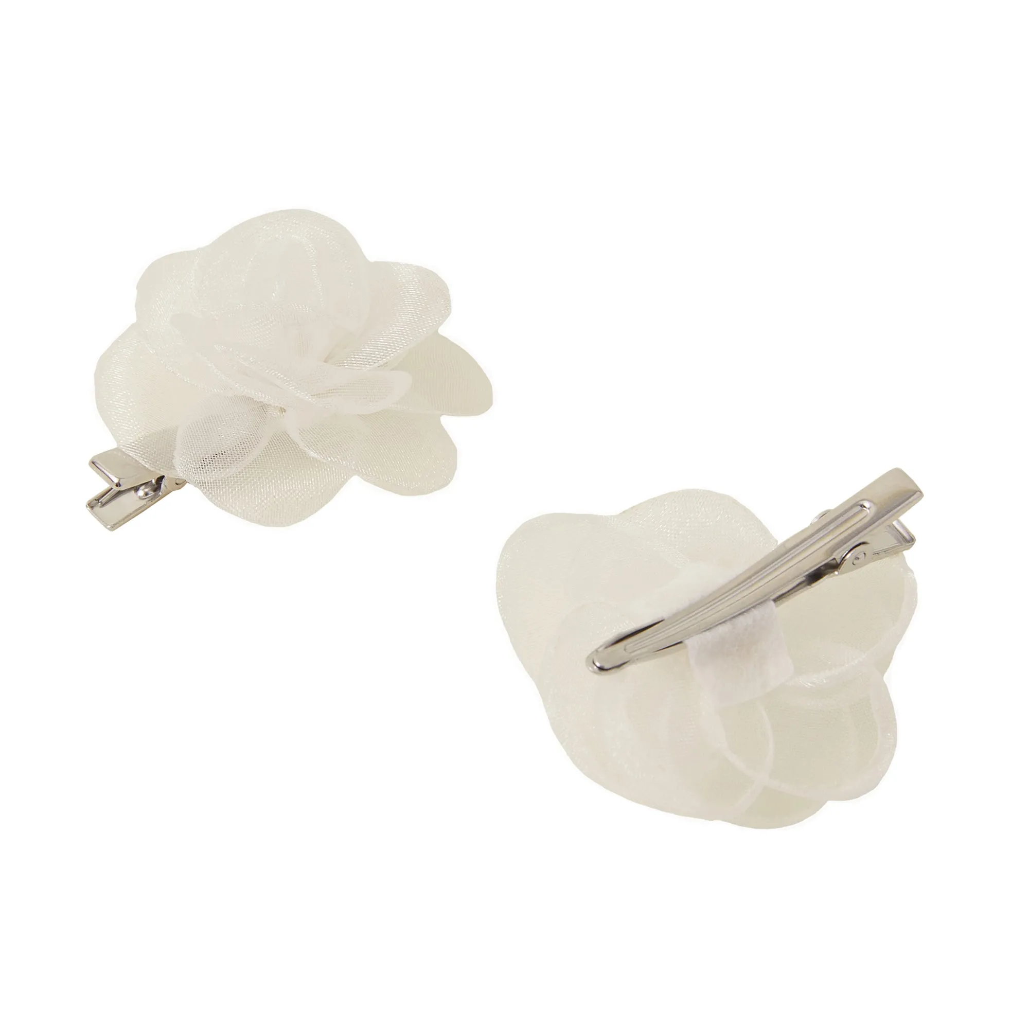 Accessorize London Girls Ivory Flower Clips 2-Pack