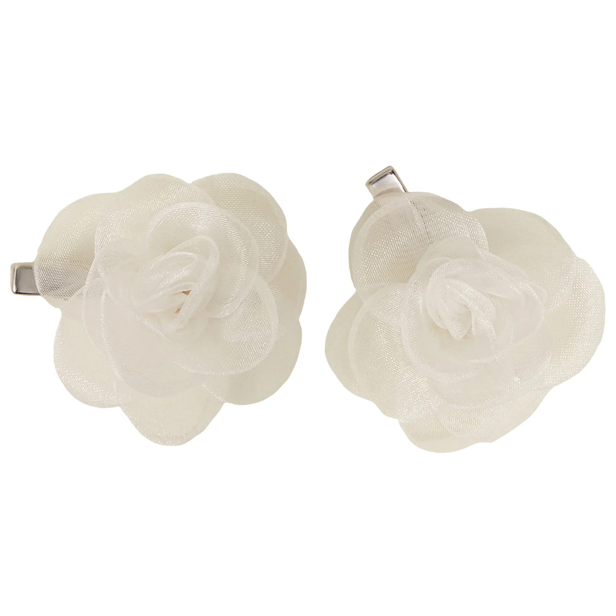 Accessorize London Girls Ivory Flower Clips 2-Pack