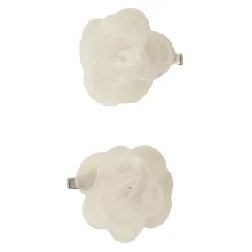 Accessorize London Girls Ivory Flower Clips 2-Pack