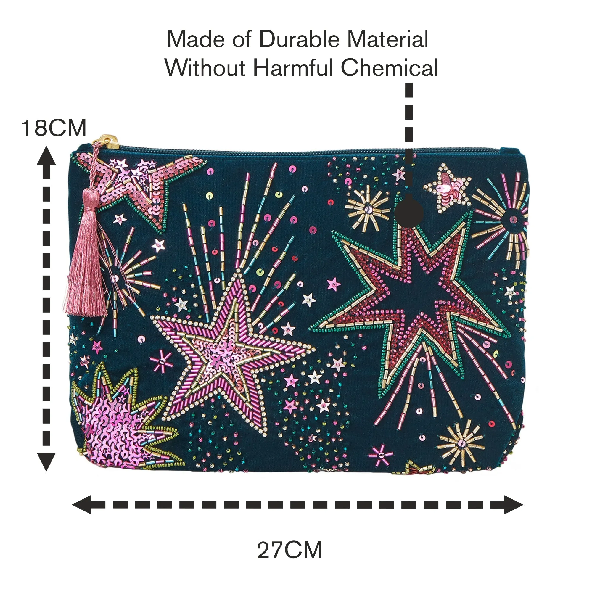 Accessorize London Women's Multi Large Embellished Star Pouch