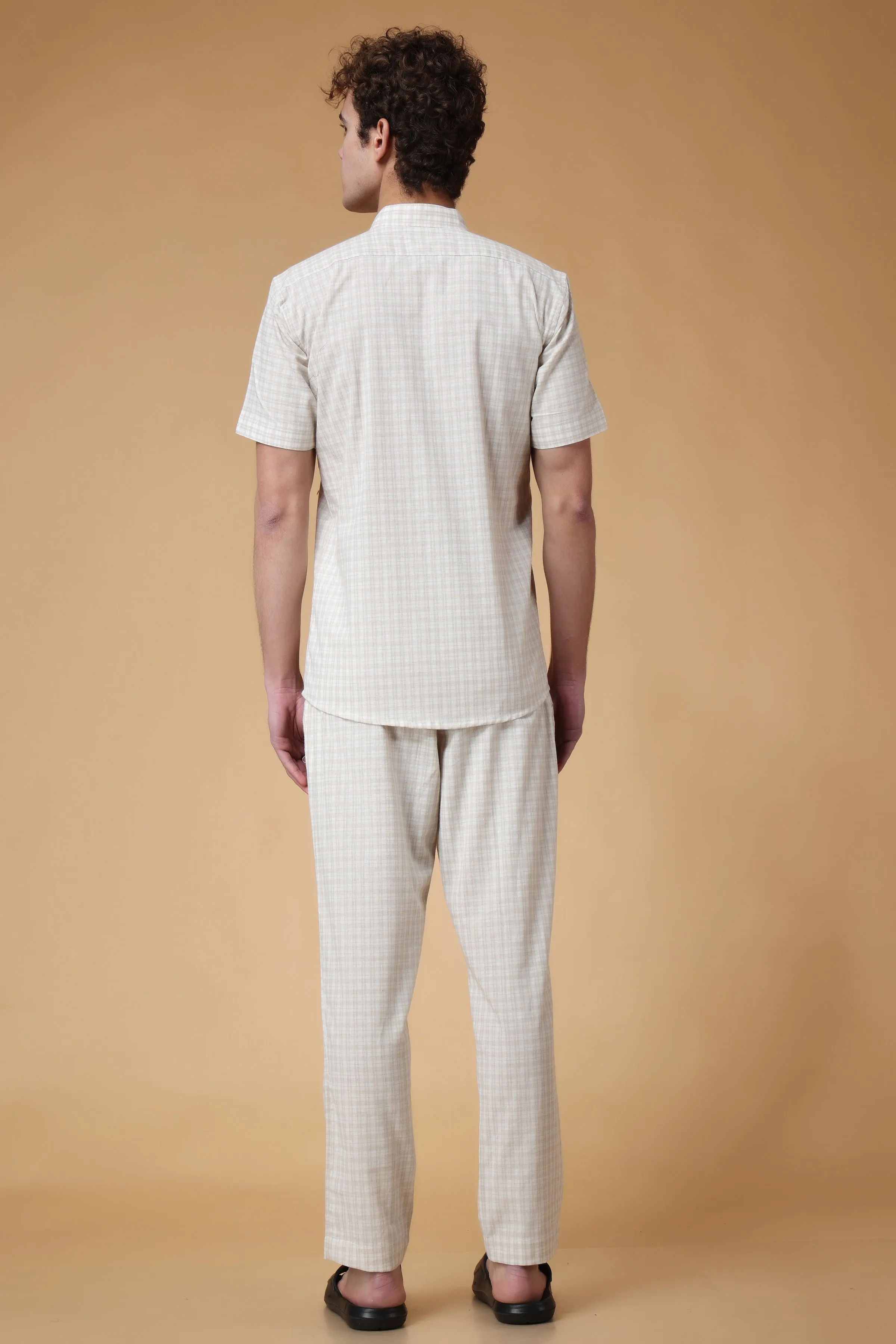 Almond Checked Lounge Wear Set