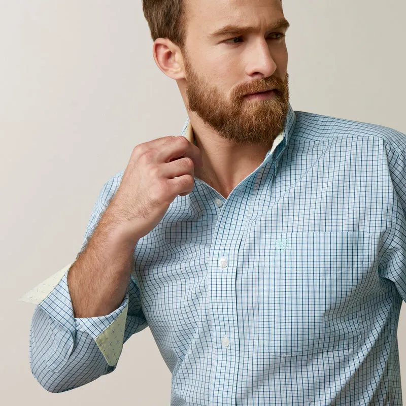 'Ariat' Men's Wrinkle Free Colten Button Down - Aqua