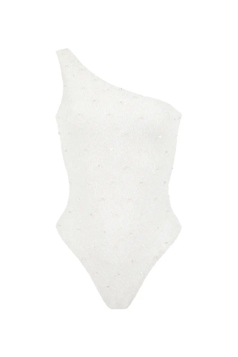 ARIEL ONE SHOULDER BEADED SWIMSUIT