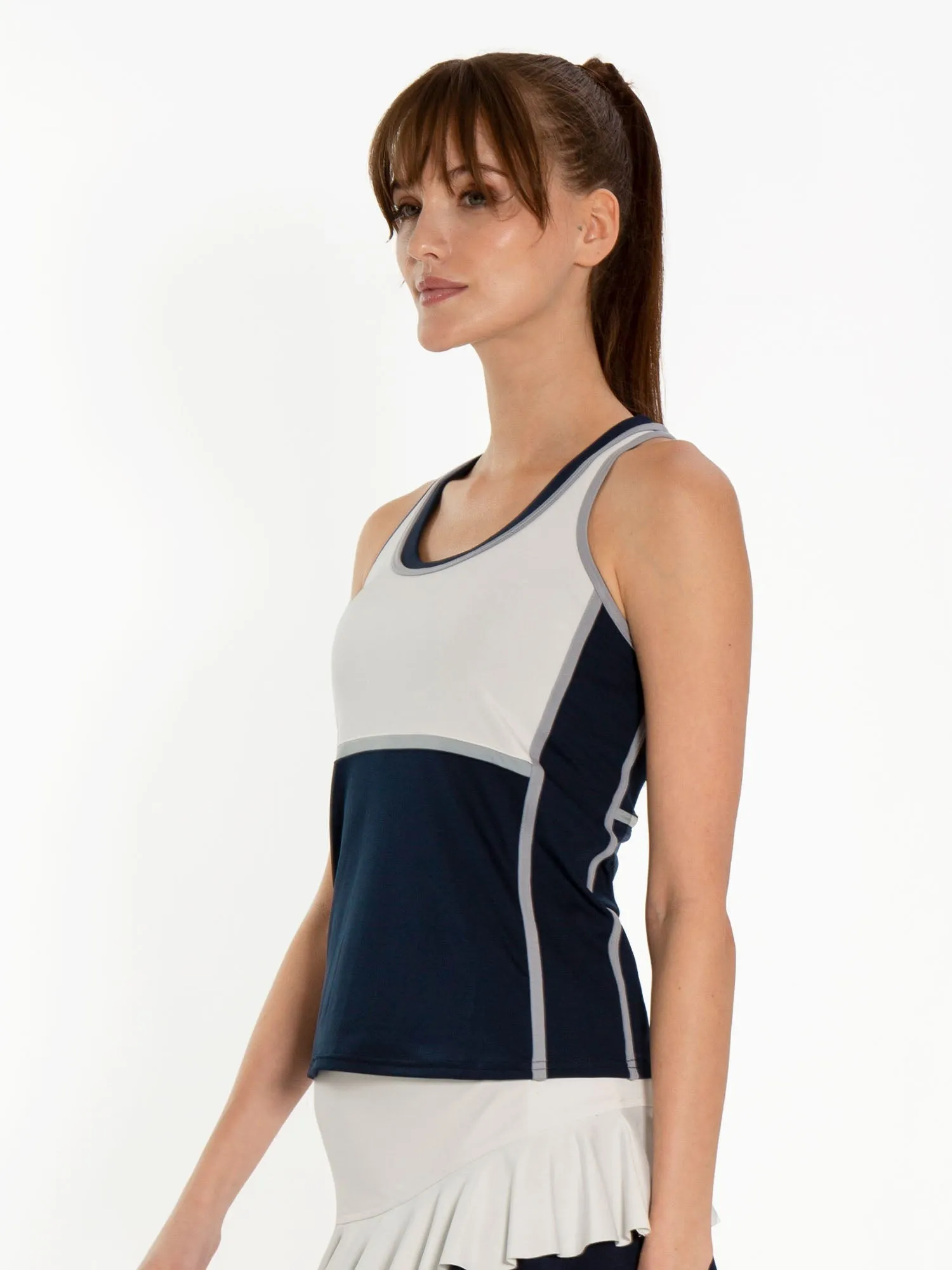 Ashley Racer Tank - Midnight/Vapor Combo