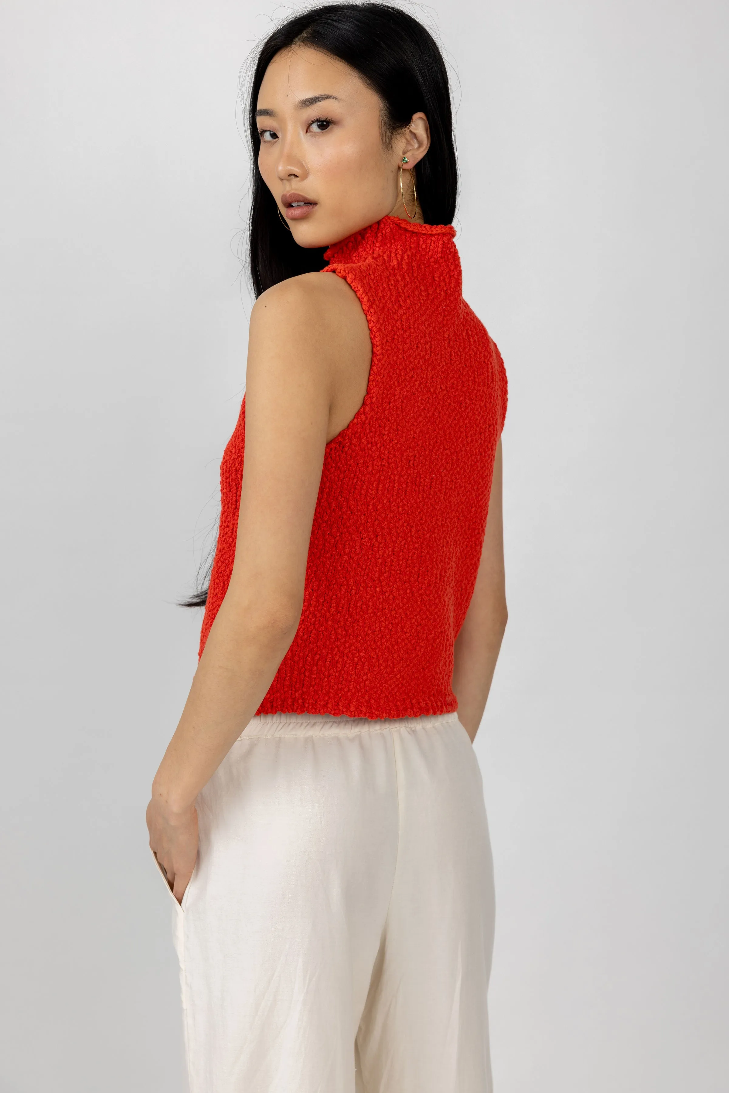 Atticus Mock Neck Top in Persimmon