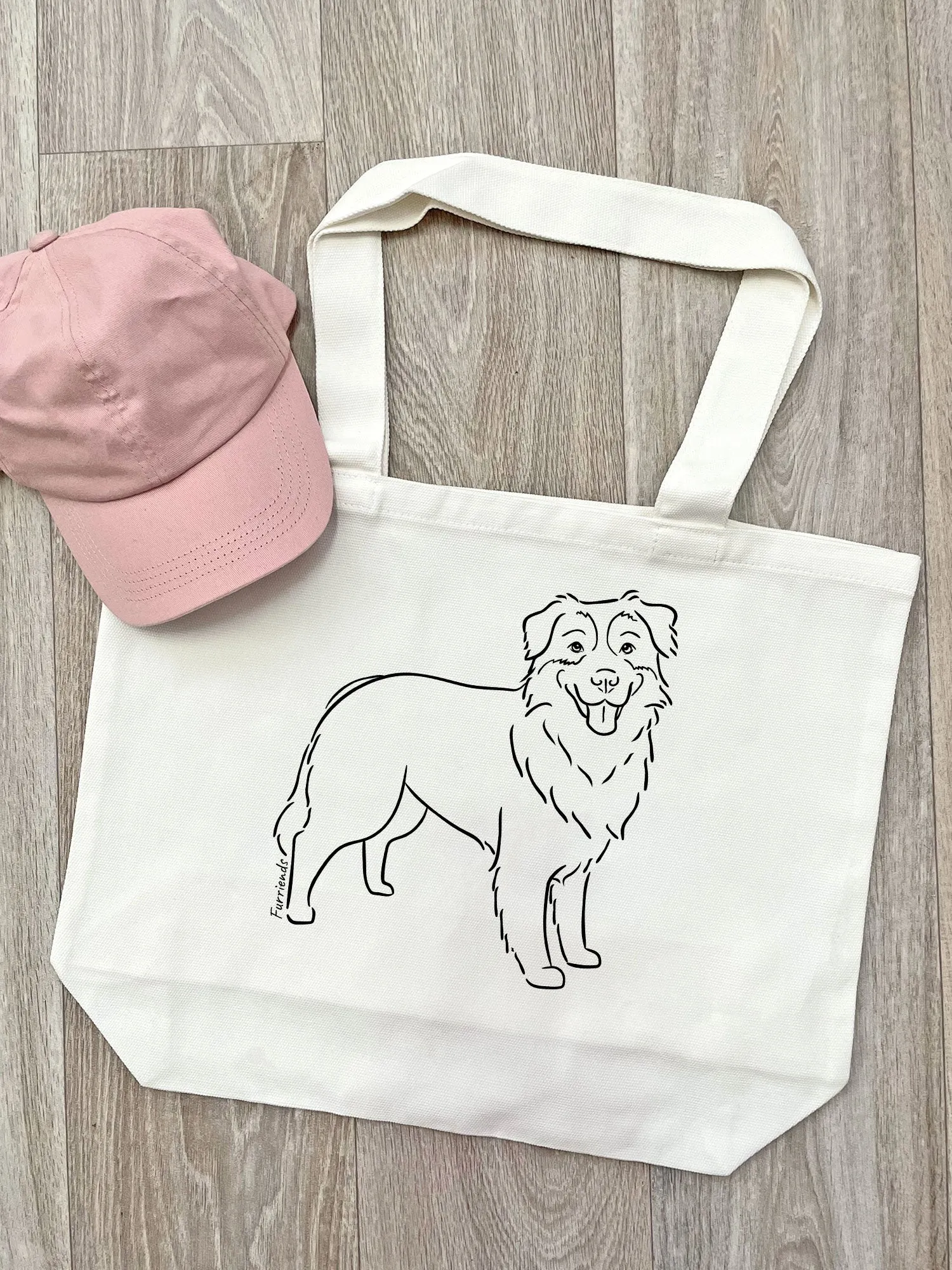 Australian Shepherd Cotton Canvas Shoulder Tote Bag