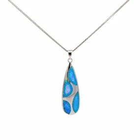 Baikalla Sterling Silver Lab-Made Opal Pendant Necklace