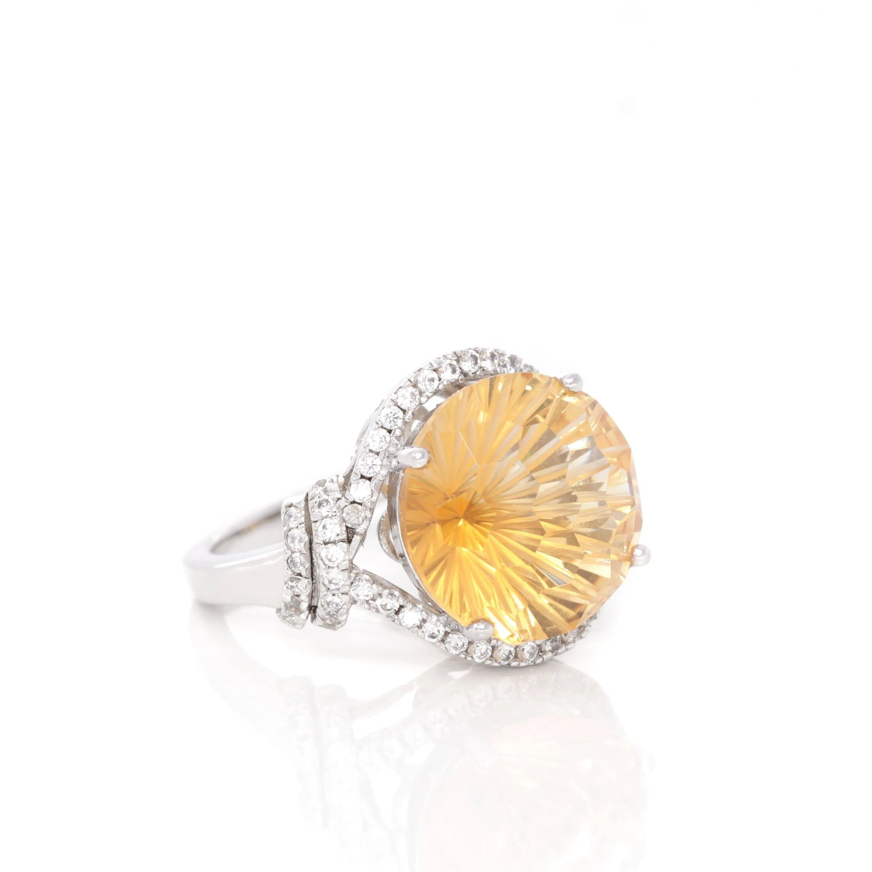 Baikalla? Sterling Silver Natural Citrine 4 Prong Set Ring