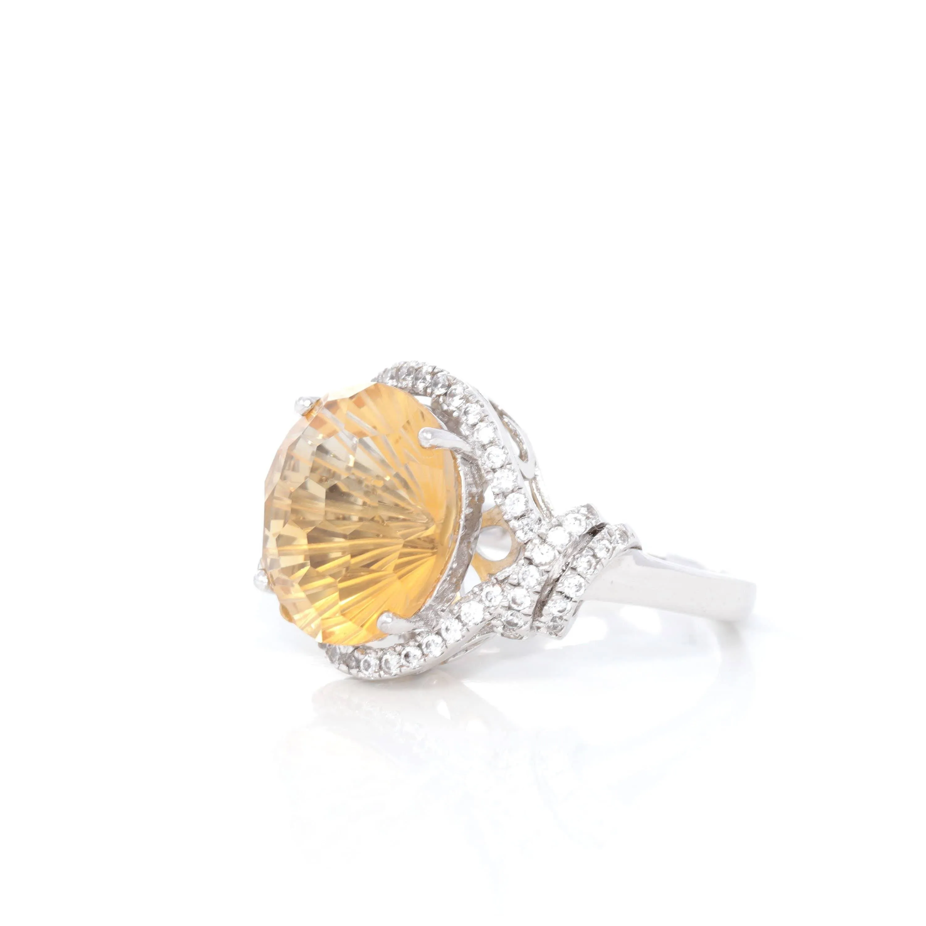 Baikalla? Sterling Silver Natural Citrine 4 Prong Set Ring