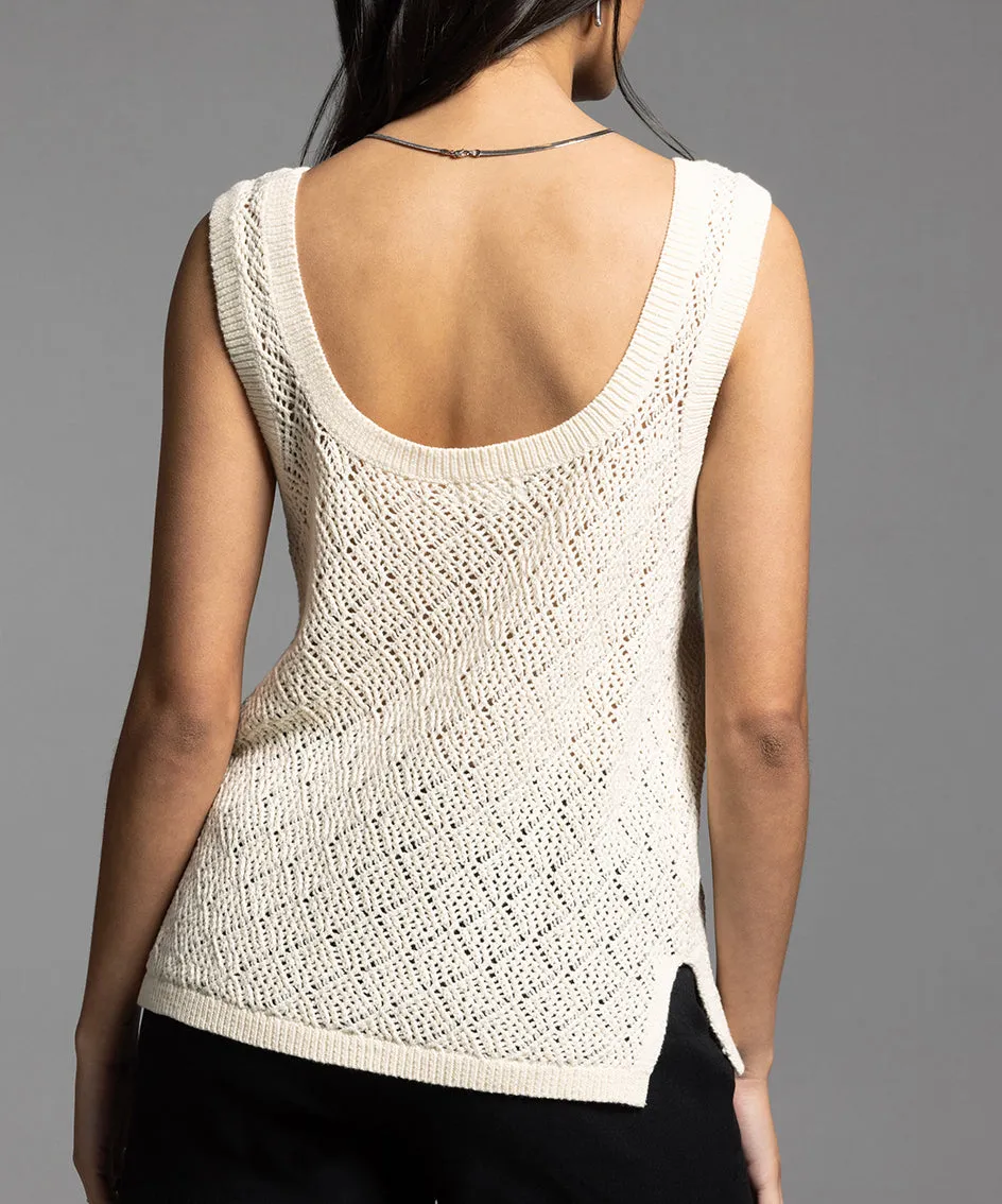 Bailey Crochet Top - Creme