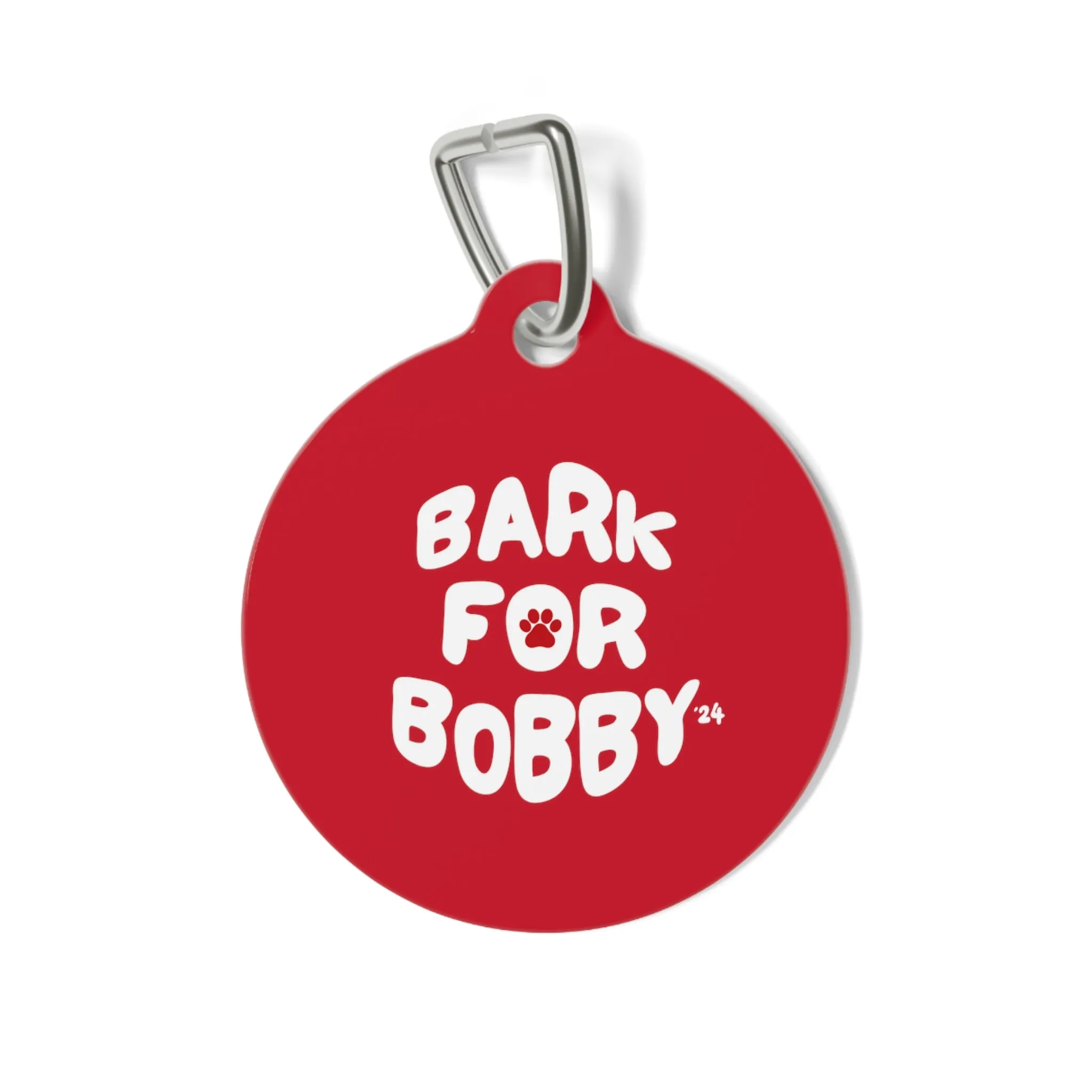 Bark for Bobby Pet Collar Tag in Red