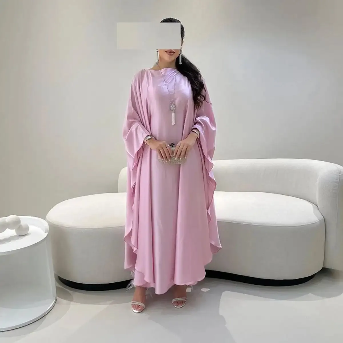 Batwing Sleeve Farasha Abaya Dress Free Size