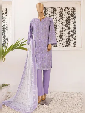 Bin Saeed Printed Lawn 3-Piece Suit - Lavender