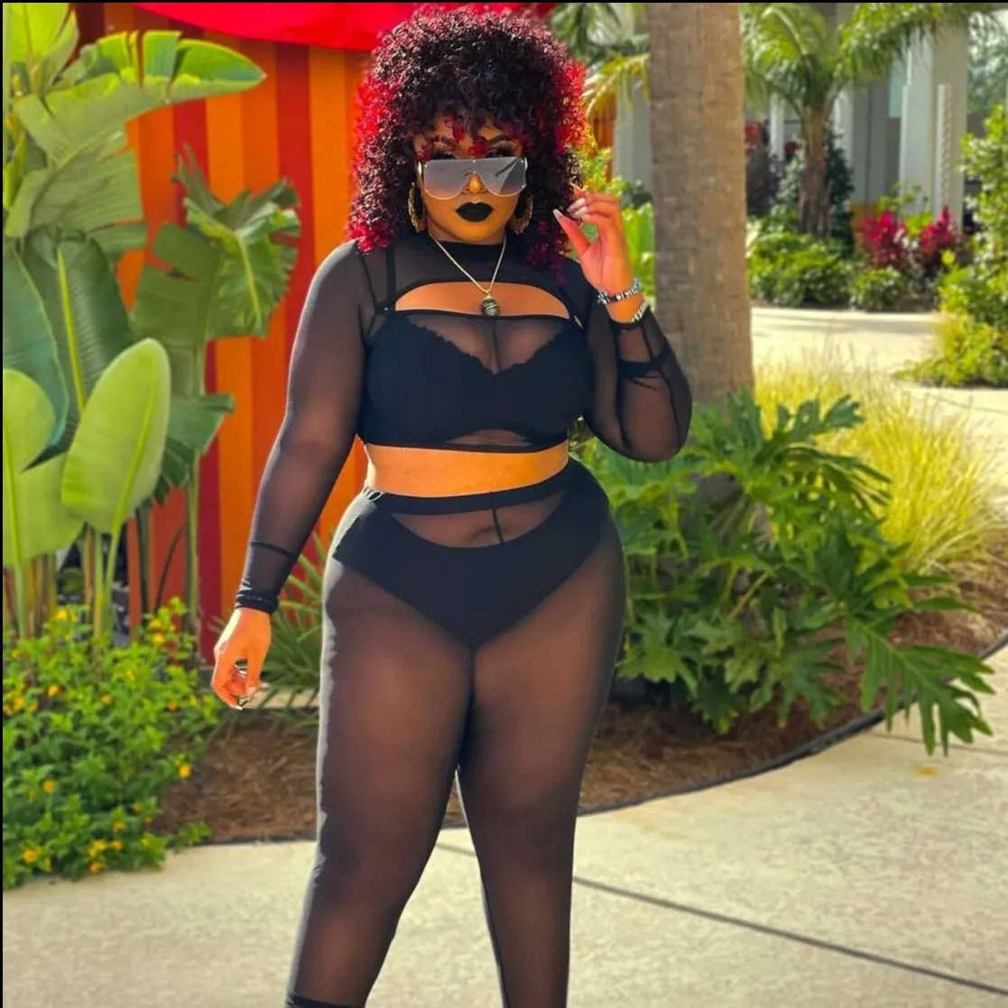 Black Mesh   Size 2pcs Set