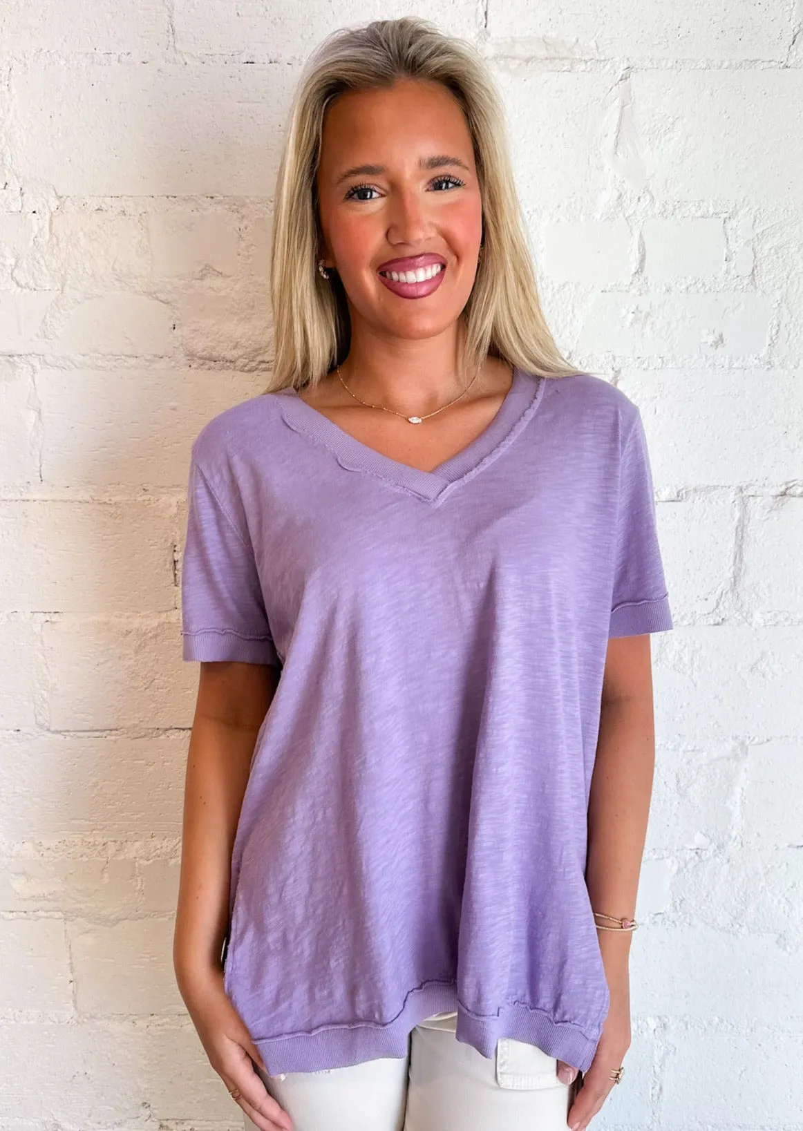 Blooming Lilac Knock Out V Neck Tee