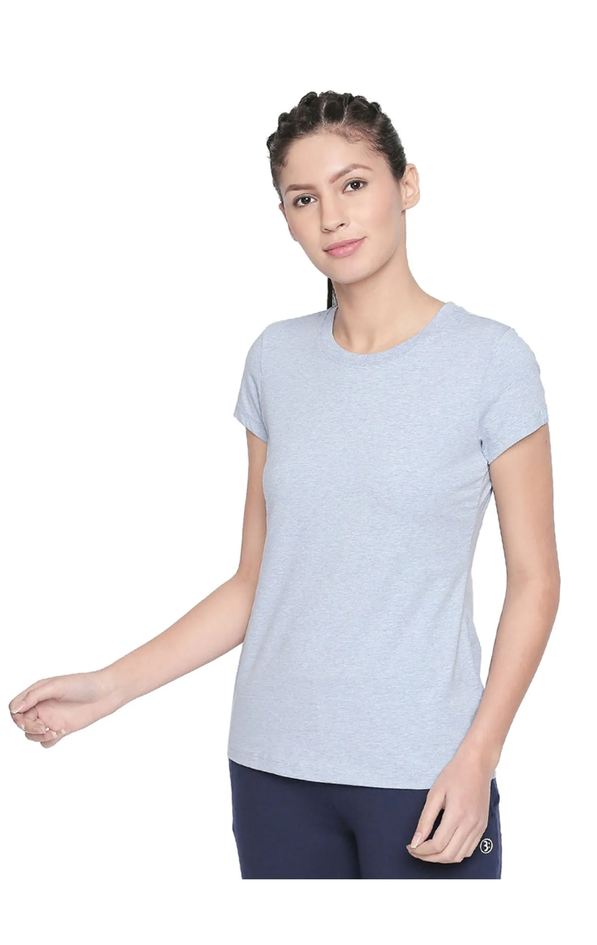 Bodyactive Women Sky Round Neck Tee-TS19-SKY