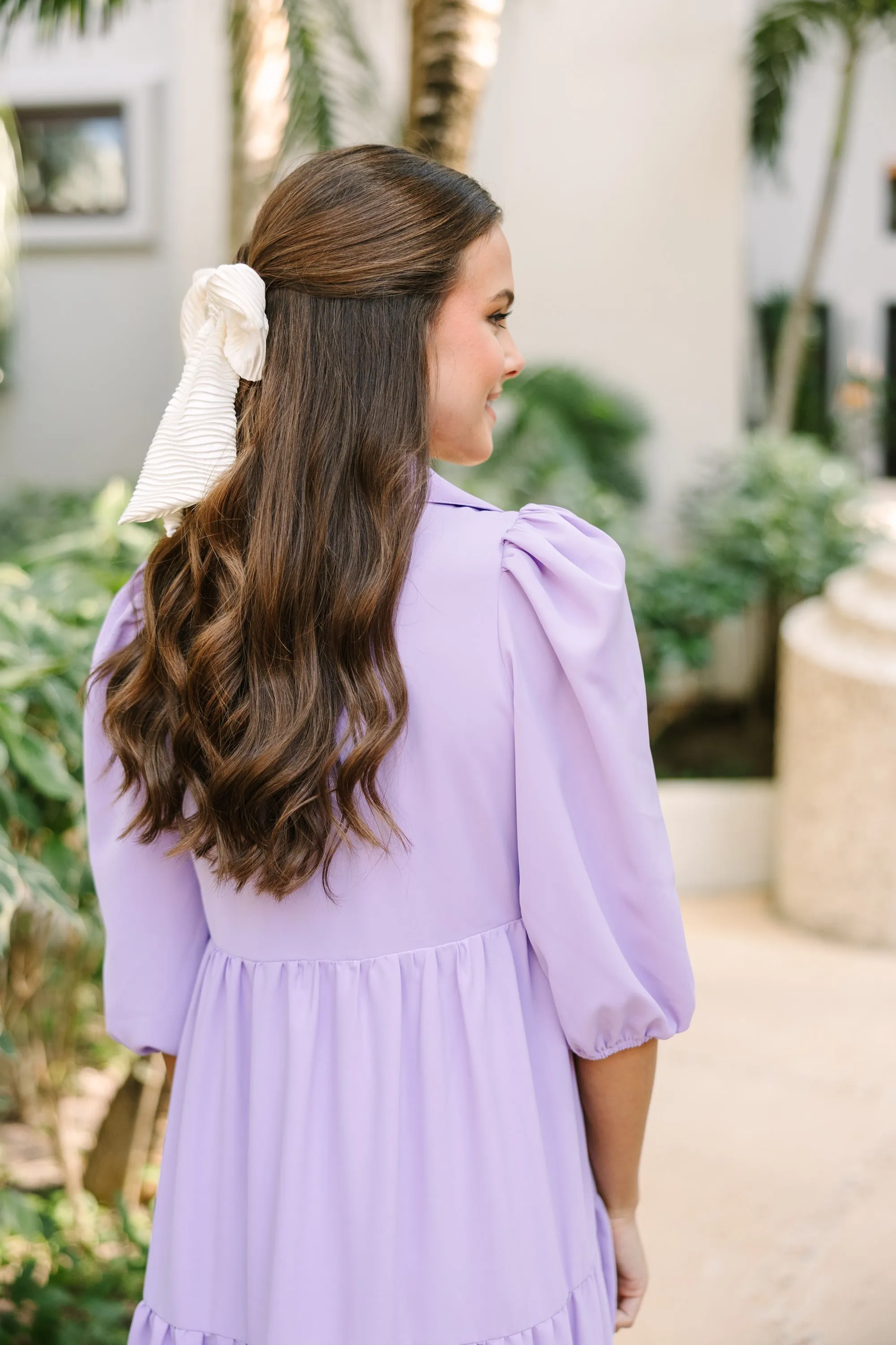 Bohemian Gemme: Cream Pleated Hair Bow