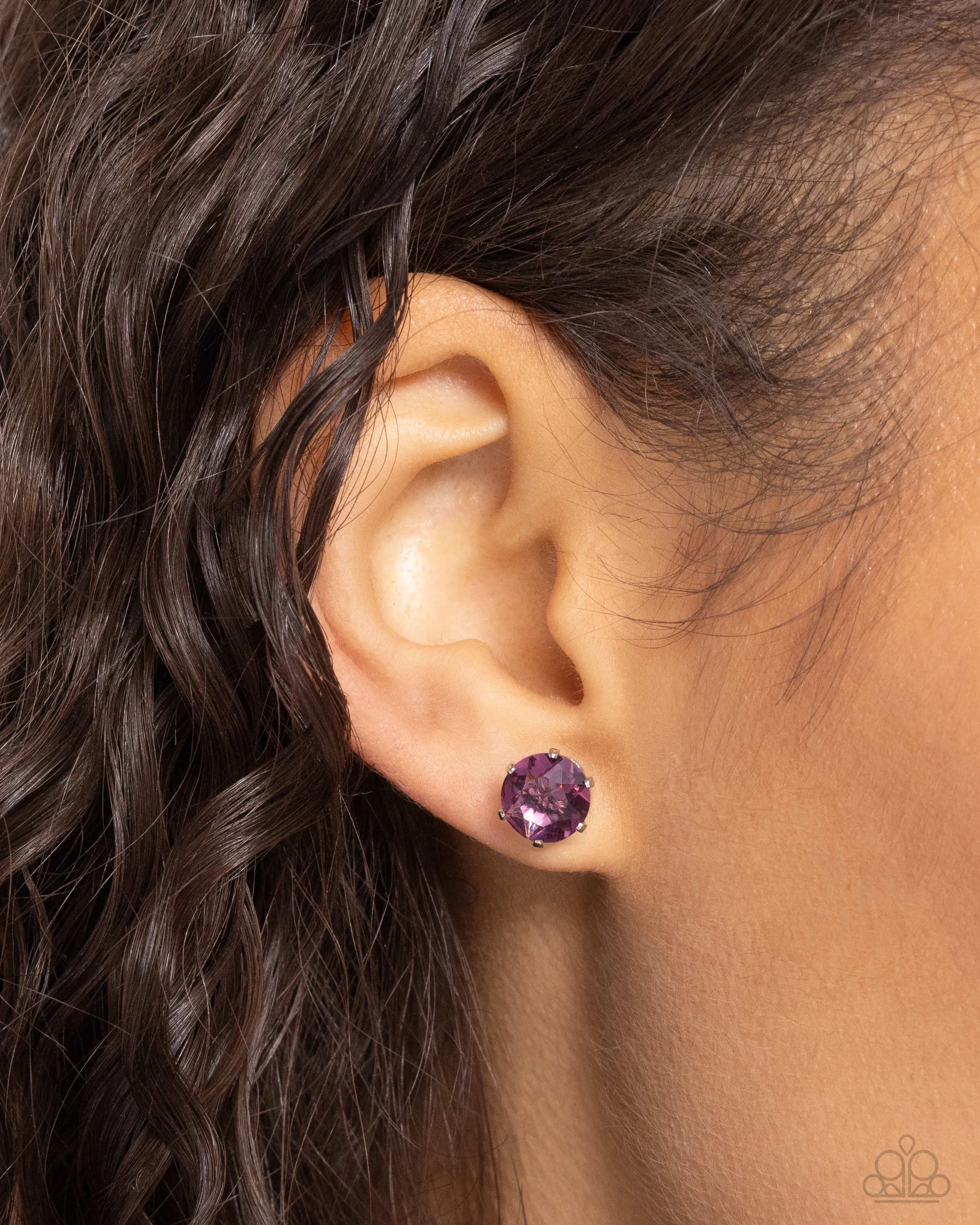 Breathtaking Birthstone (February) Amethyst Purple Rhinestone Earrings - Paparazzi Accessories