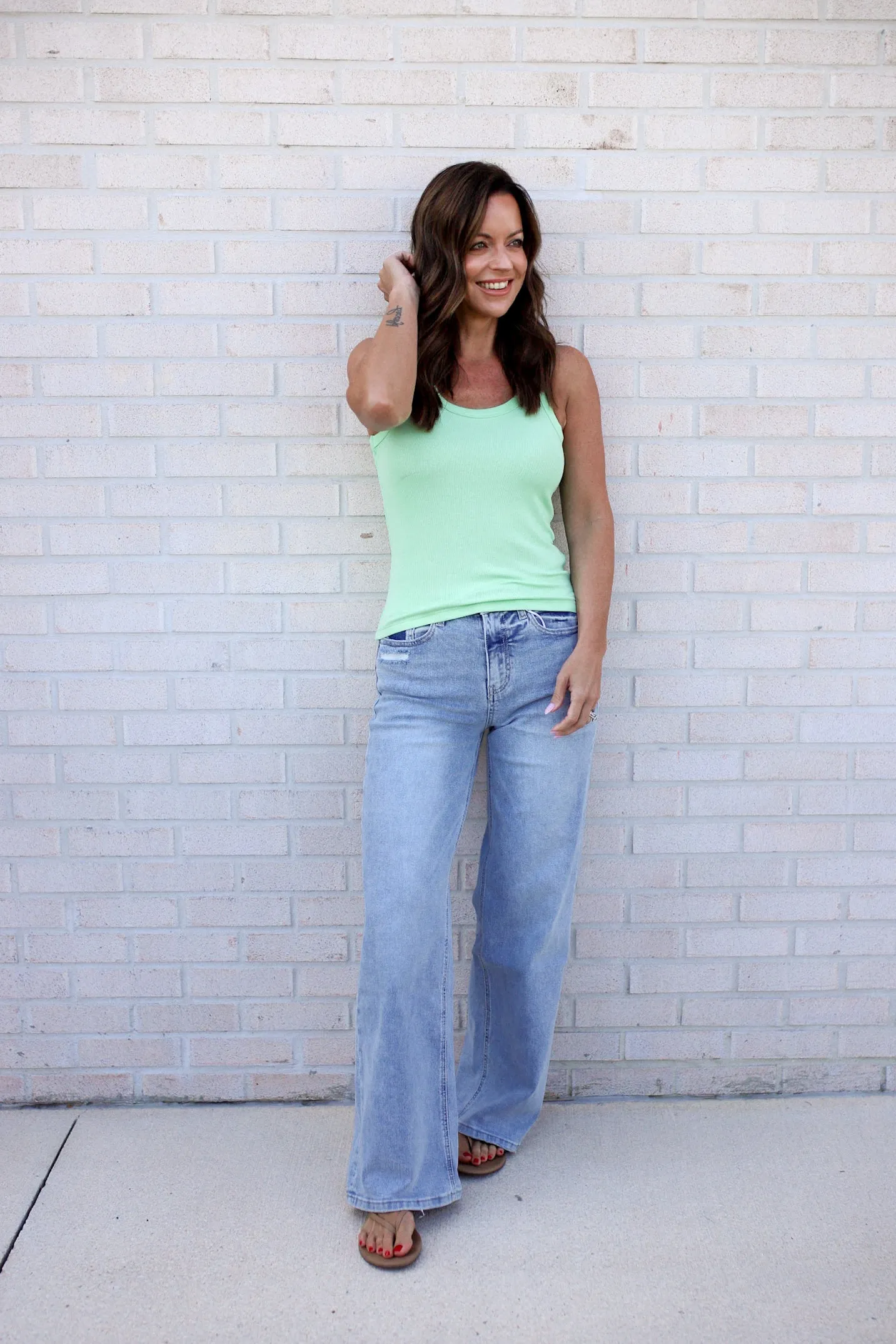 Brooks High Rise Wide Leg Jeans