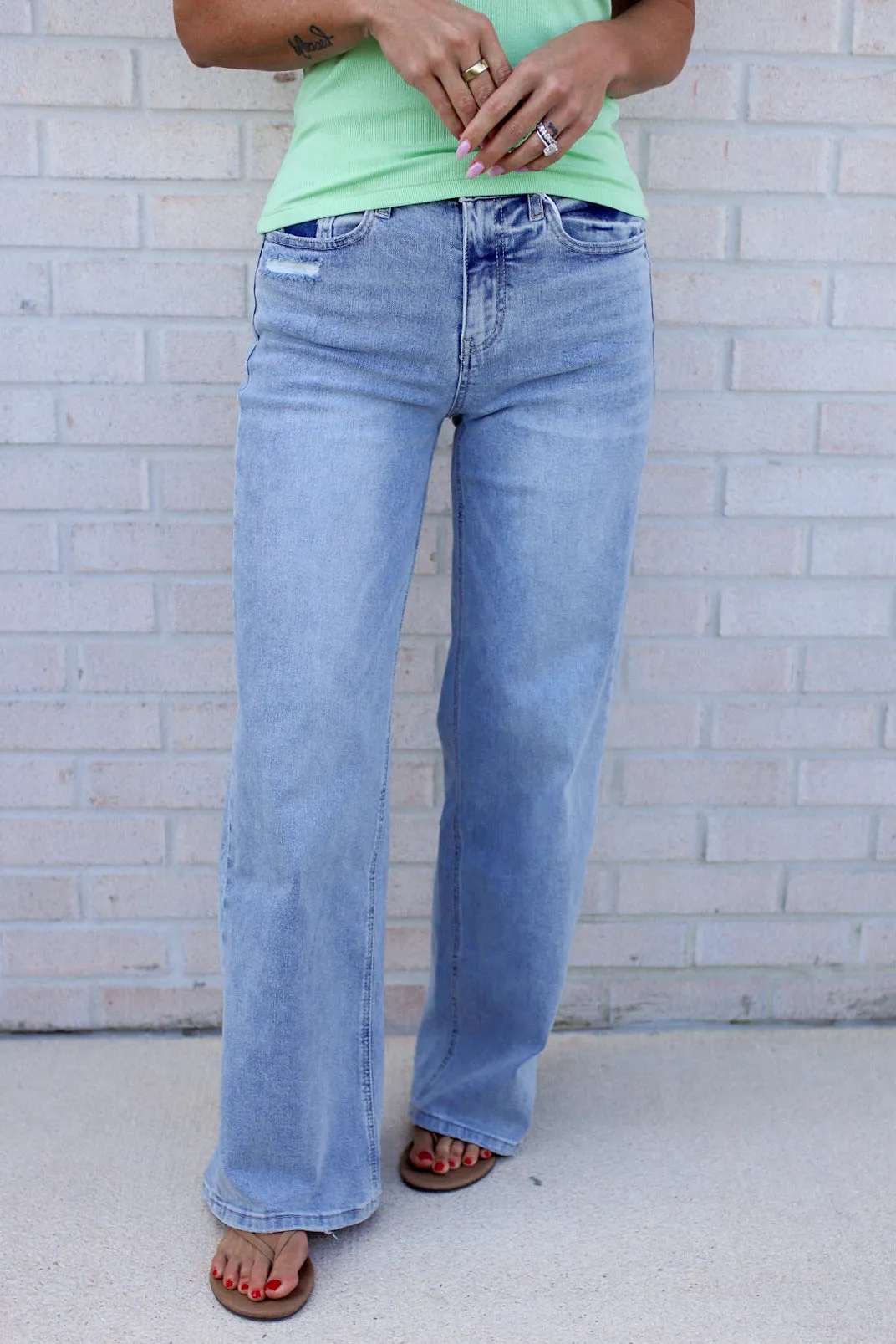 Brooks High Rise Wide Leg Jeans