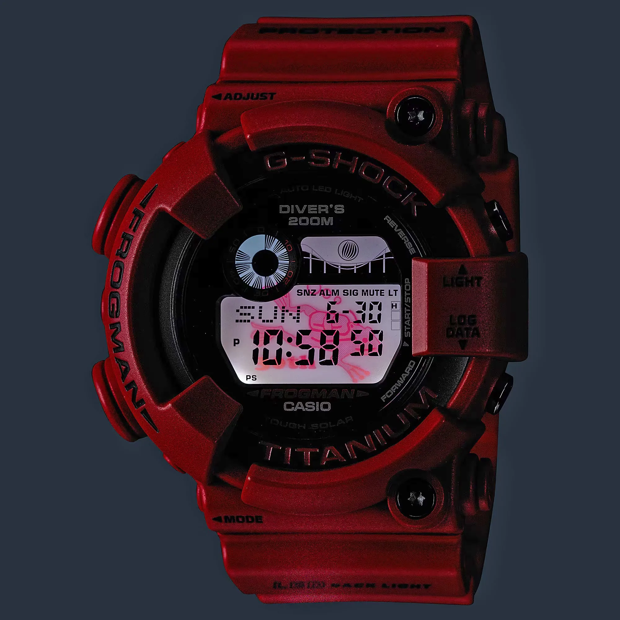 Casio G-Shock FROGMAN Digital Titanium 30th Anniversary 8200 Diver Red Watch GW8230NT-4 Limited