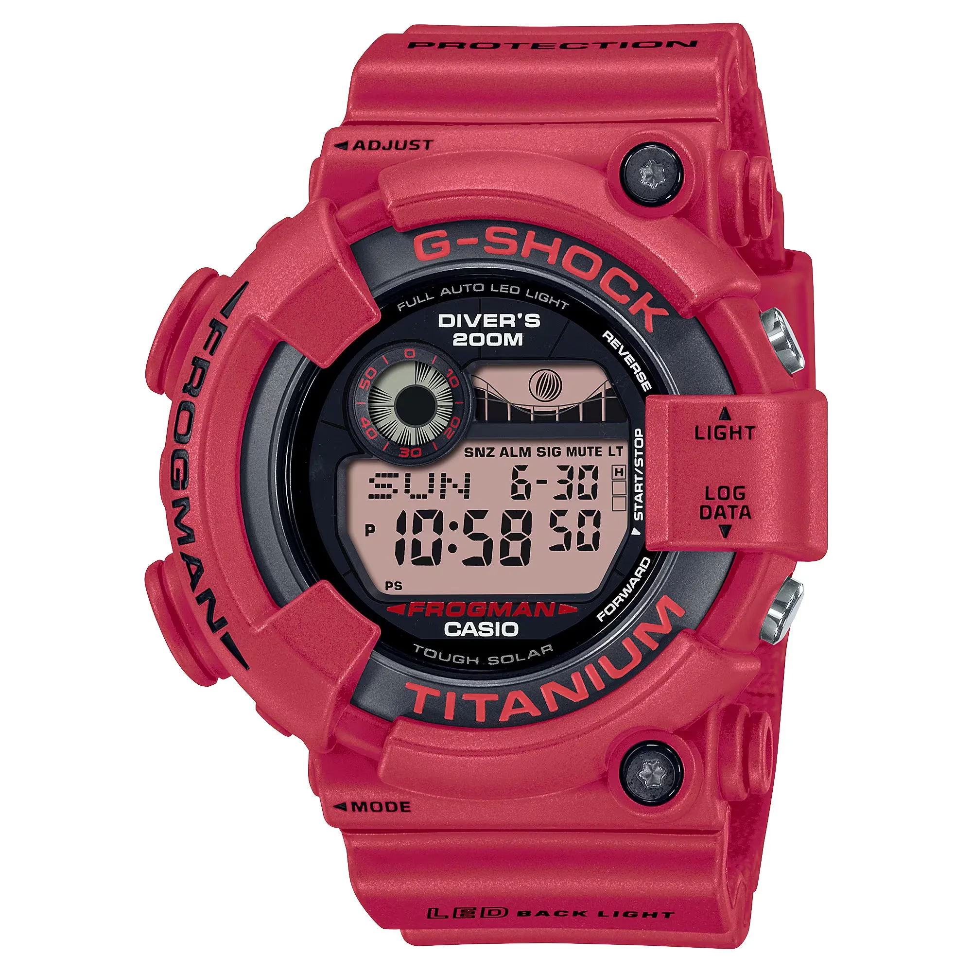 Casio G-Shock FROGMAN Digital Titanium 30th Anniversary 8200 Diver Red Watch GW8230NT-4 Limited