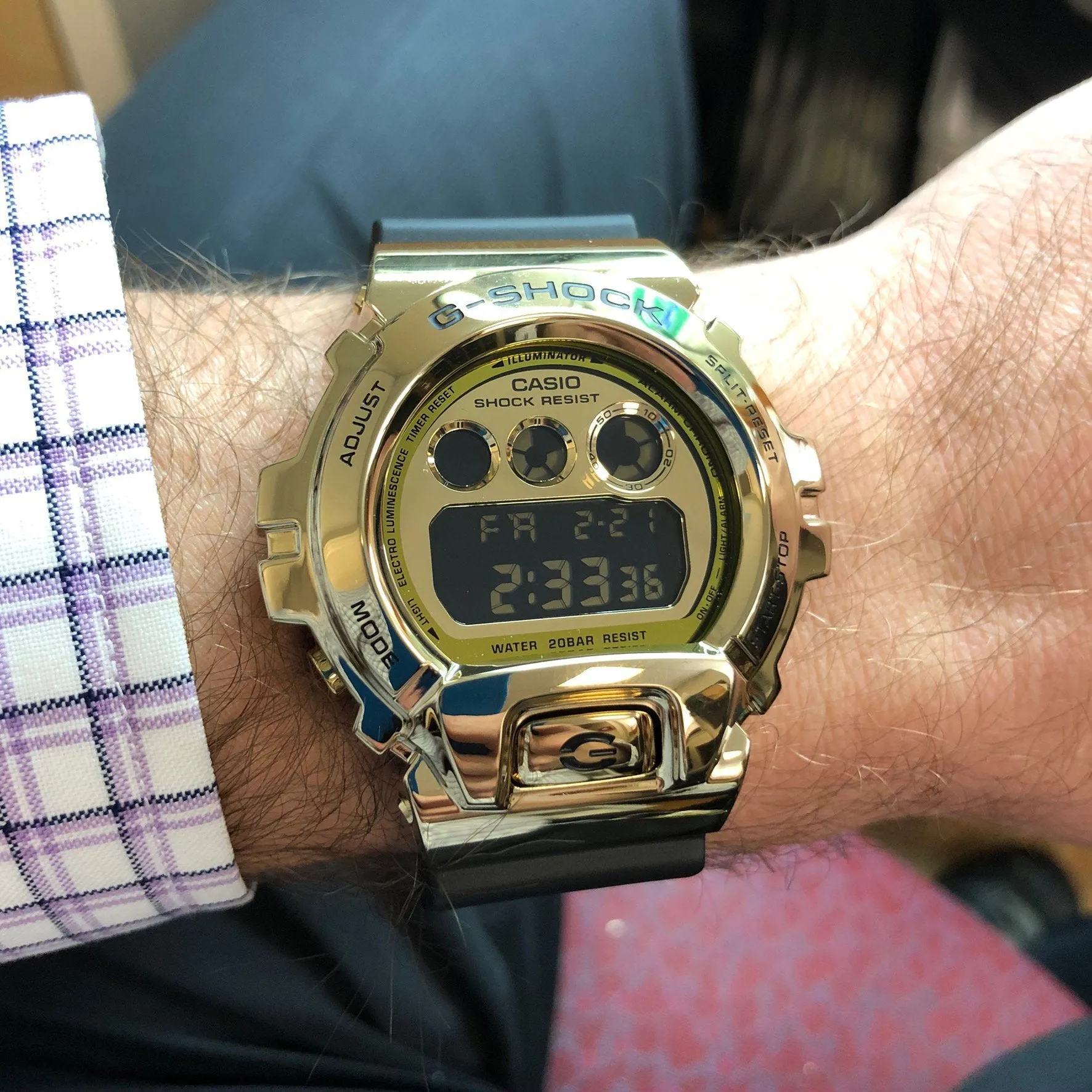 Casio G-Shock GM6900G-9 Gold IP Metal Bezel 25th Anniversary Watch