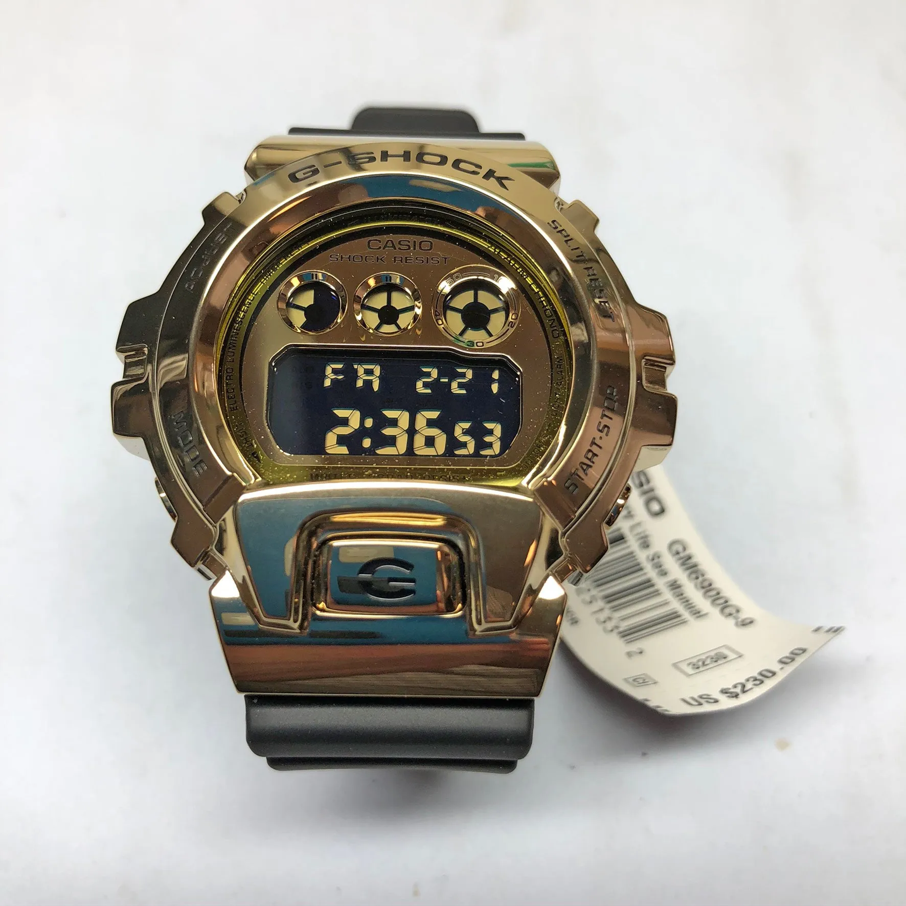 Casio G-Shock GM6900G-9 Gold IP Metal Bezel 25th Anniversary Watch