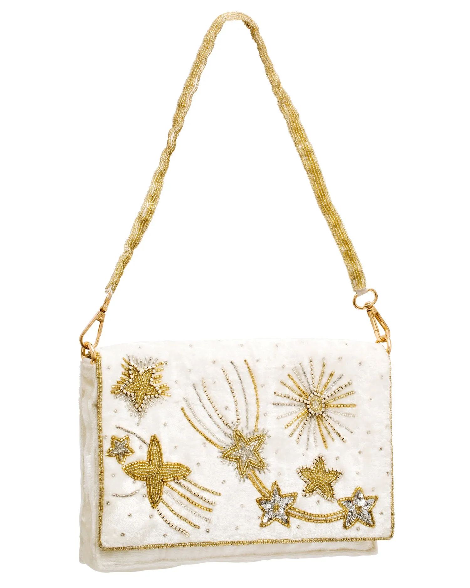 CELESTIAL - IVORY AND GOLD STAR WEDDING CLUTCH