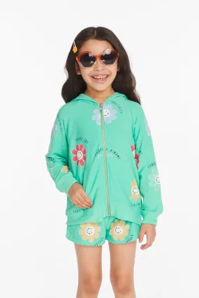 Chaser Smiley Flower Girls Zip-Up Hoodie