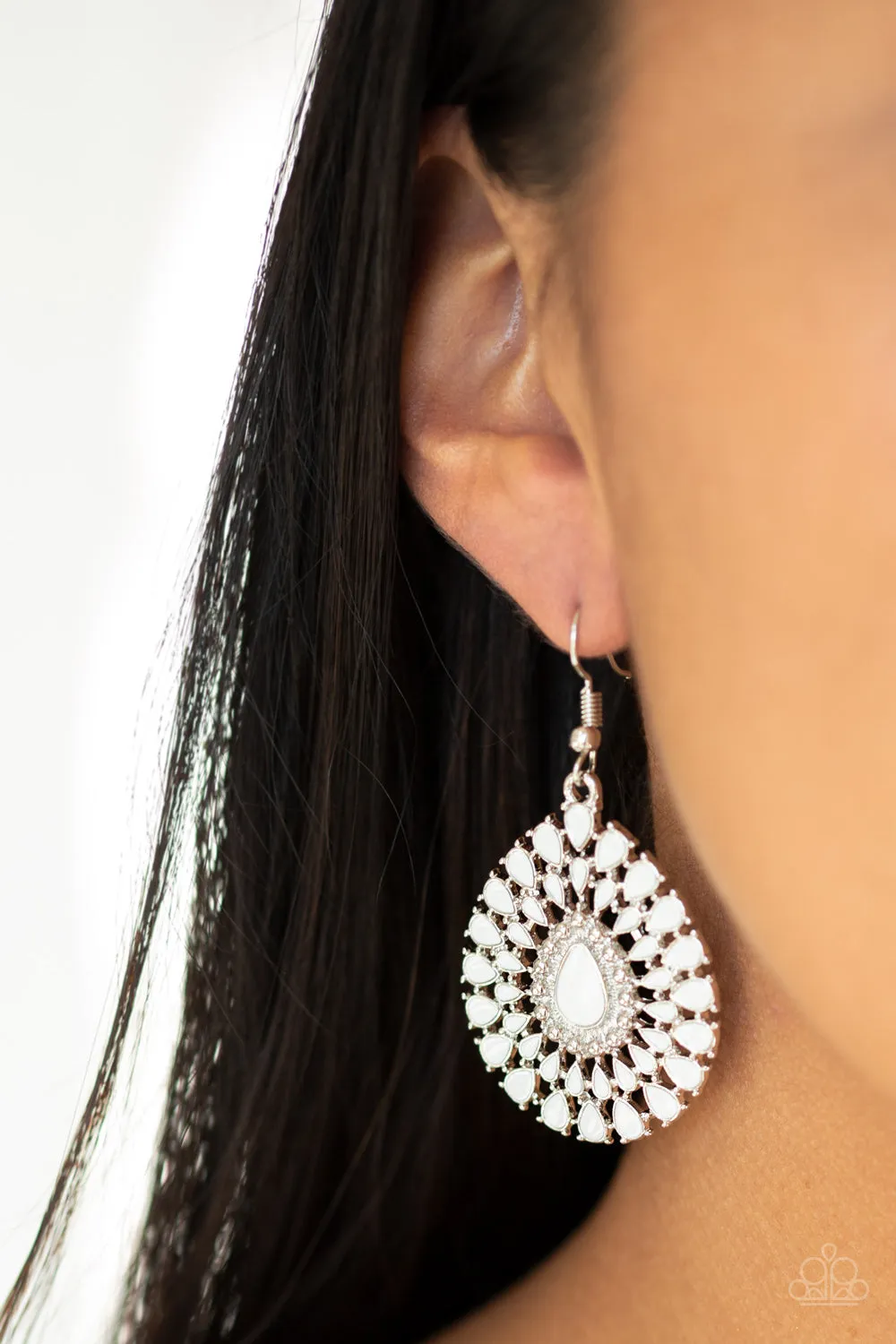 City Chateau - White Earring