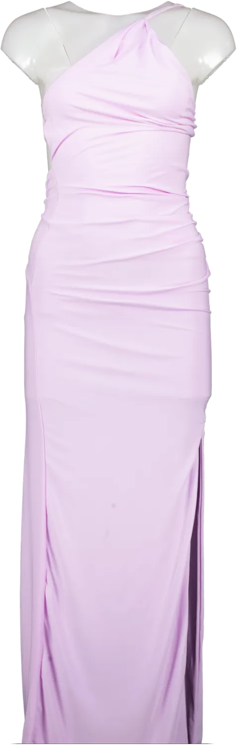 Club L Purple One Shoulder Maxi Dress With Open Back UK 6