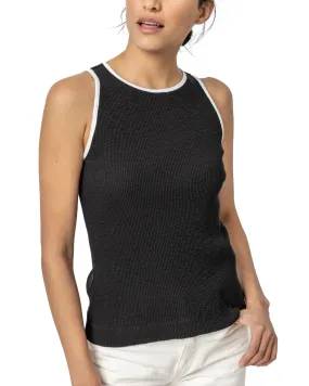 Contrast Binding Crewneck Tank (Black)