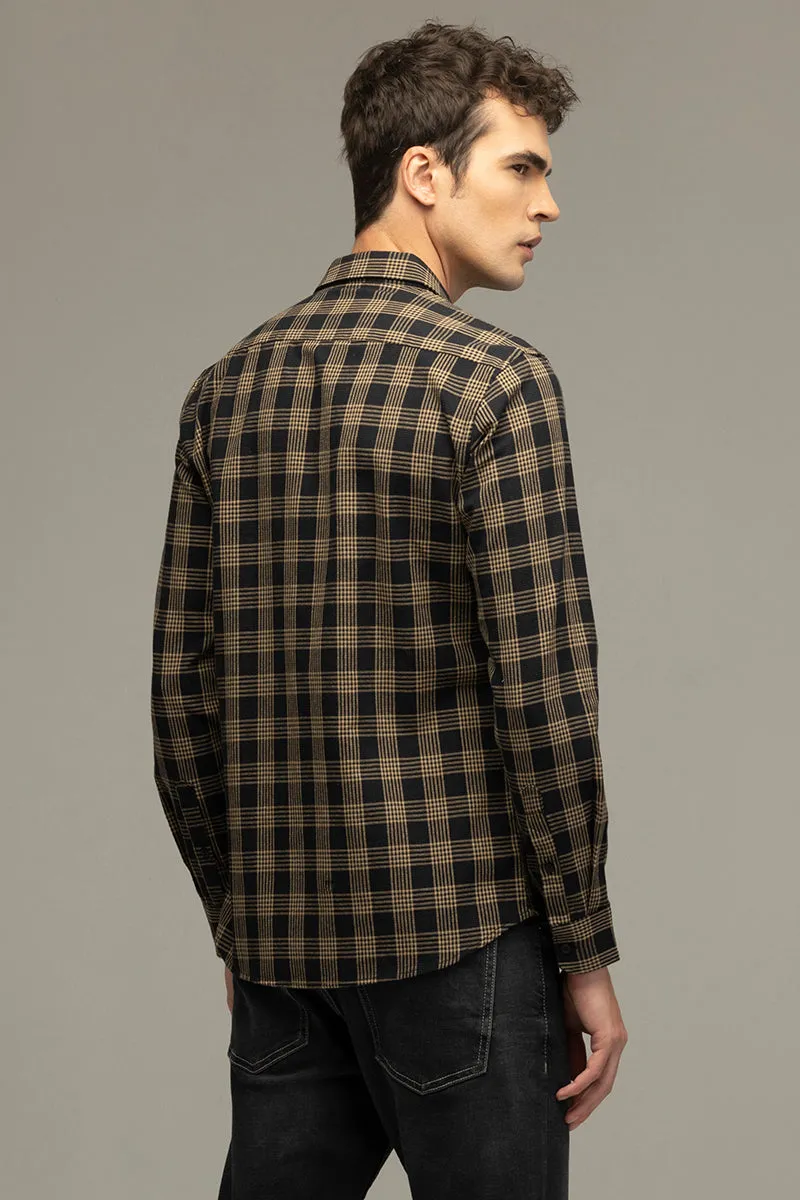 Crosshatch Brown Checks Shirt