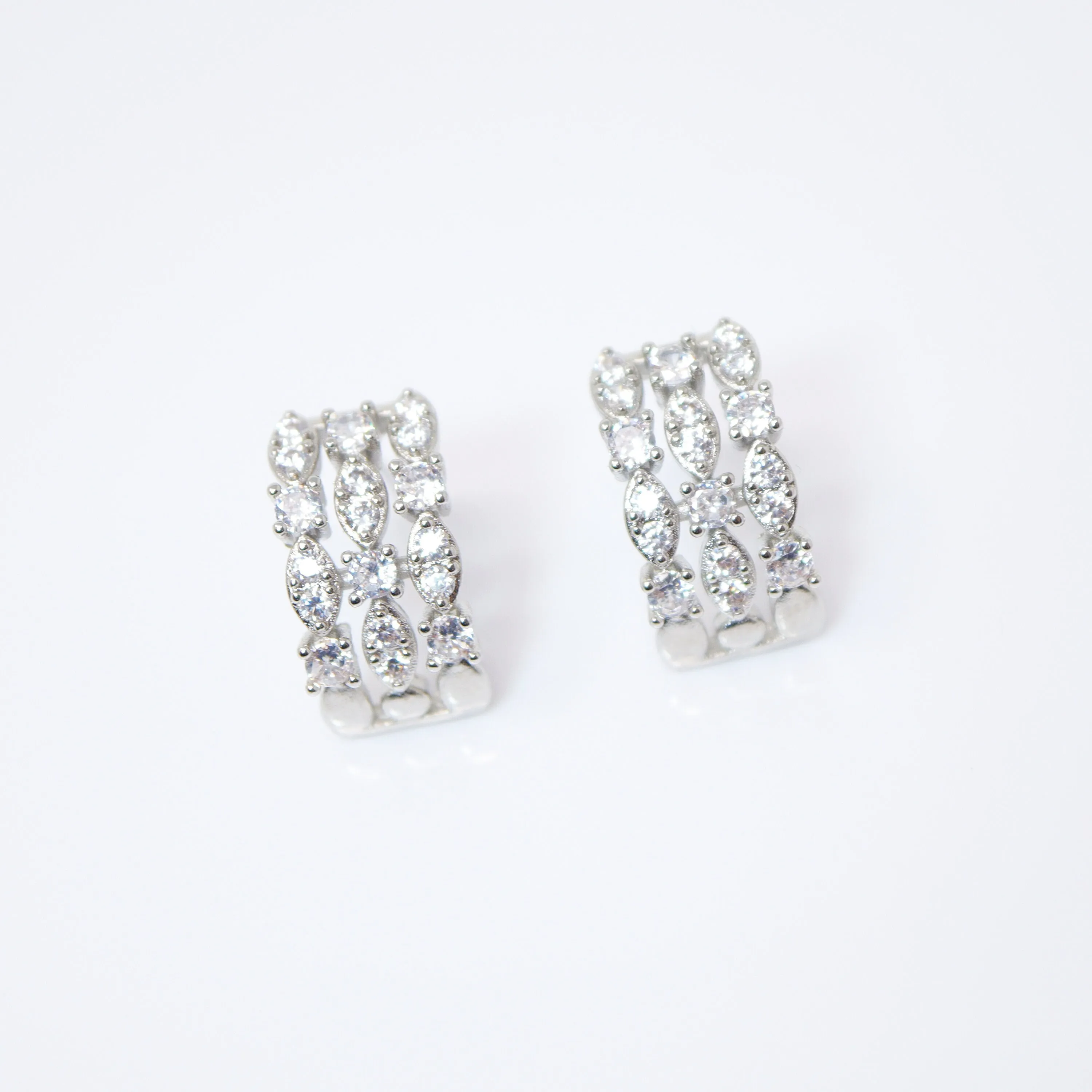 CZ Chic Geometric Bridal Earrings, Bridal Stud Earrings, Crystal Bridal Earrings, Statement Earrings