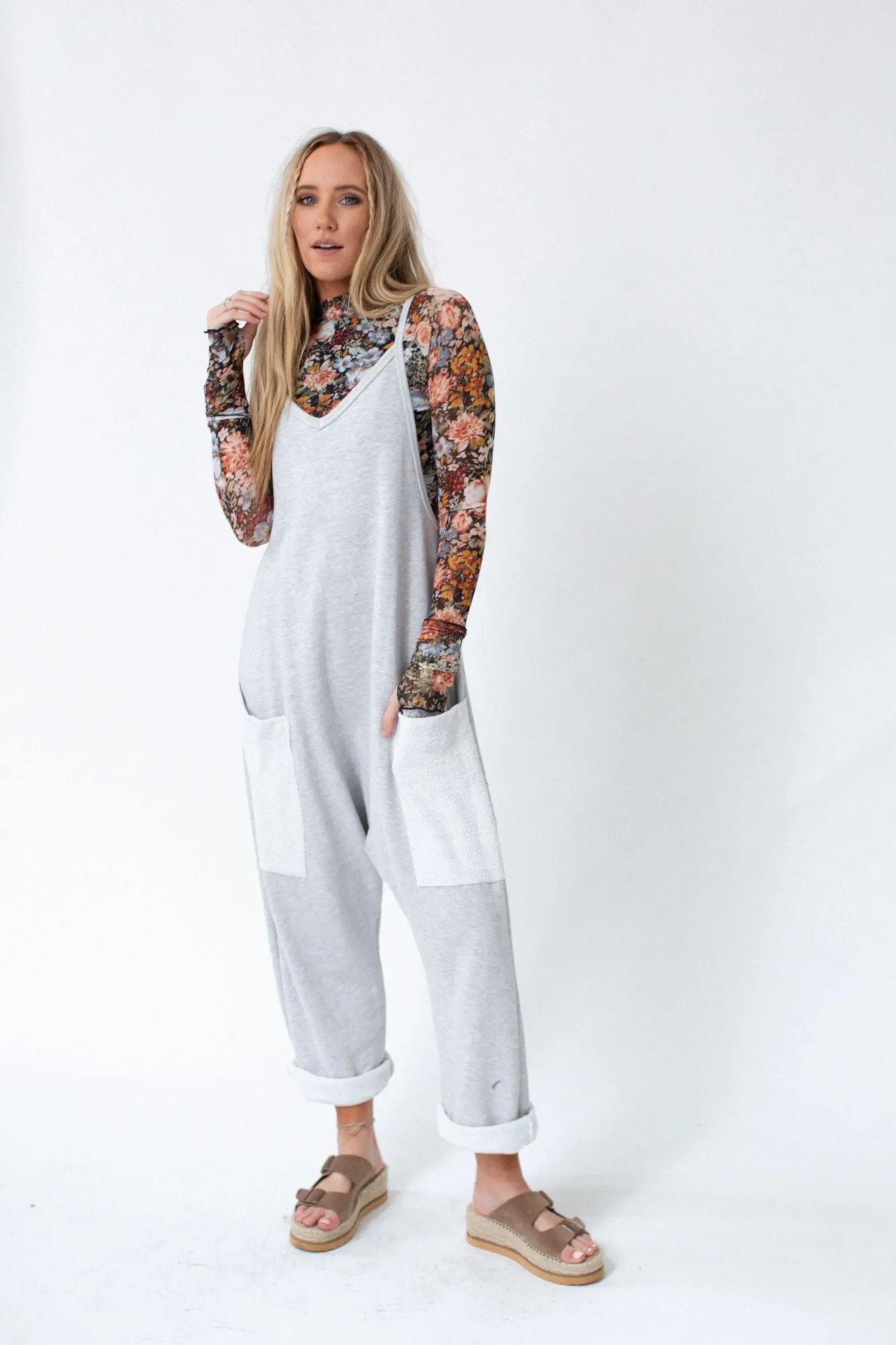 Desert Dunes Harem Jumpsuit - Heather Gray