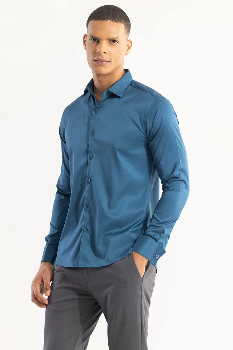 Double Cuff Aegean Blue Shirt