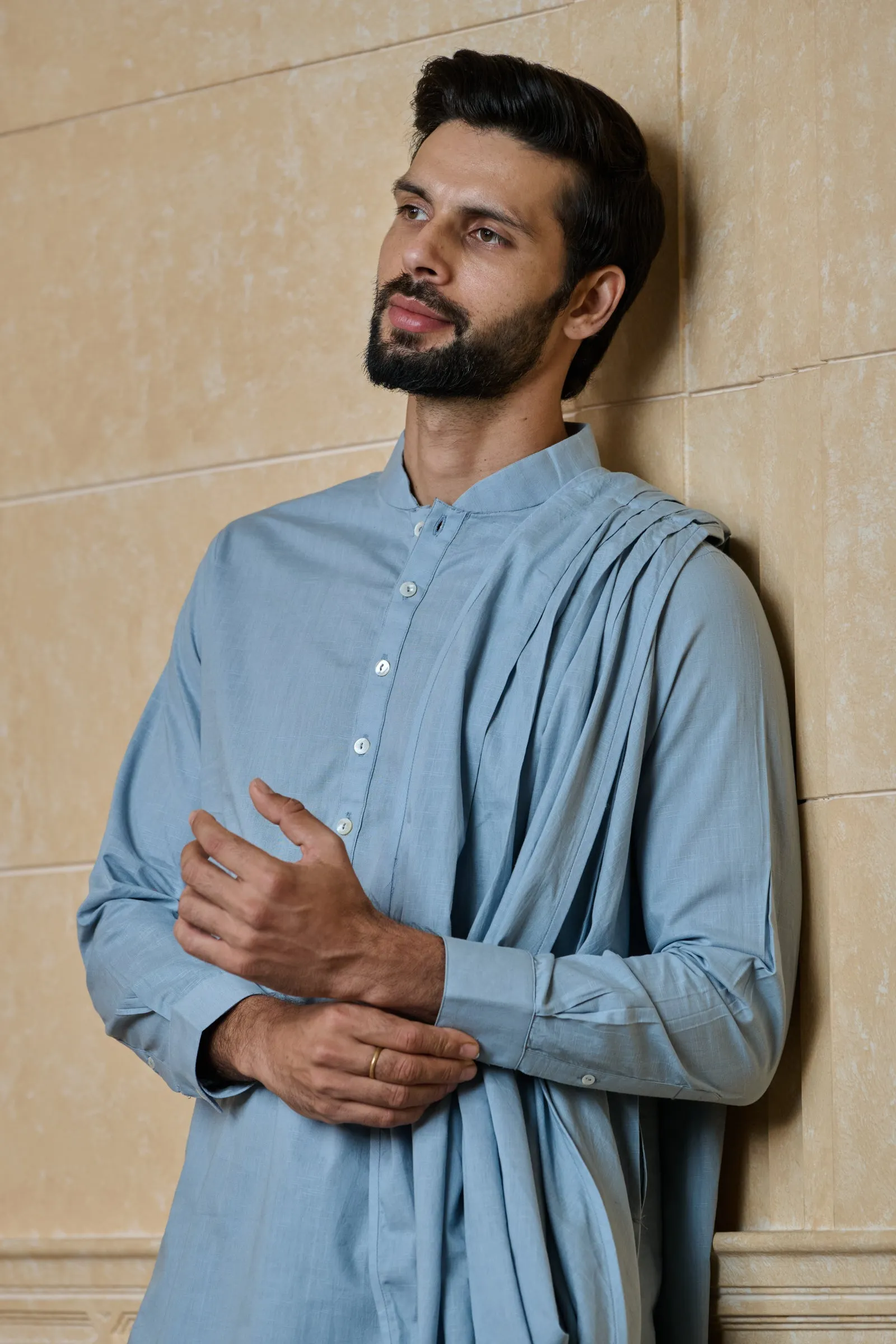 Draperd Kurta With Dhoti And Dupatta